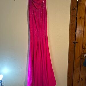 Sherri Hill Sparkling Fuchsia Gown